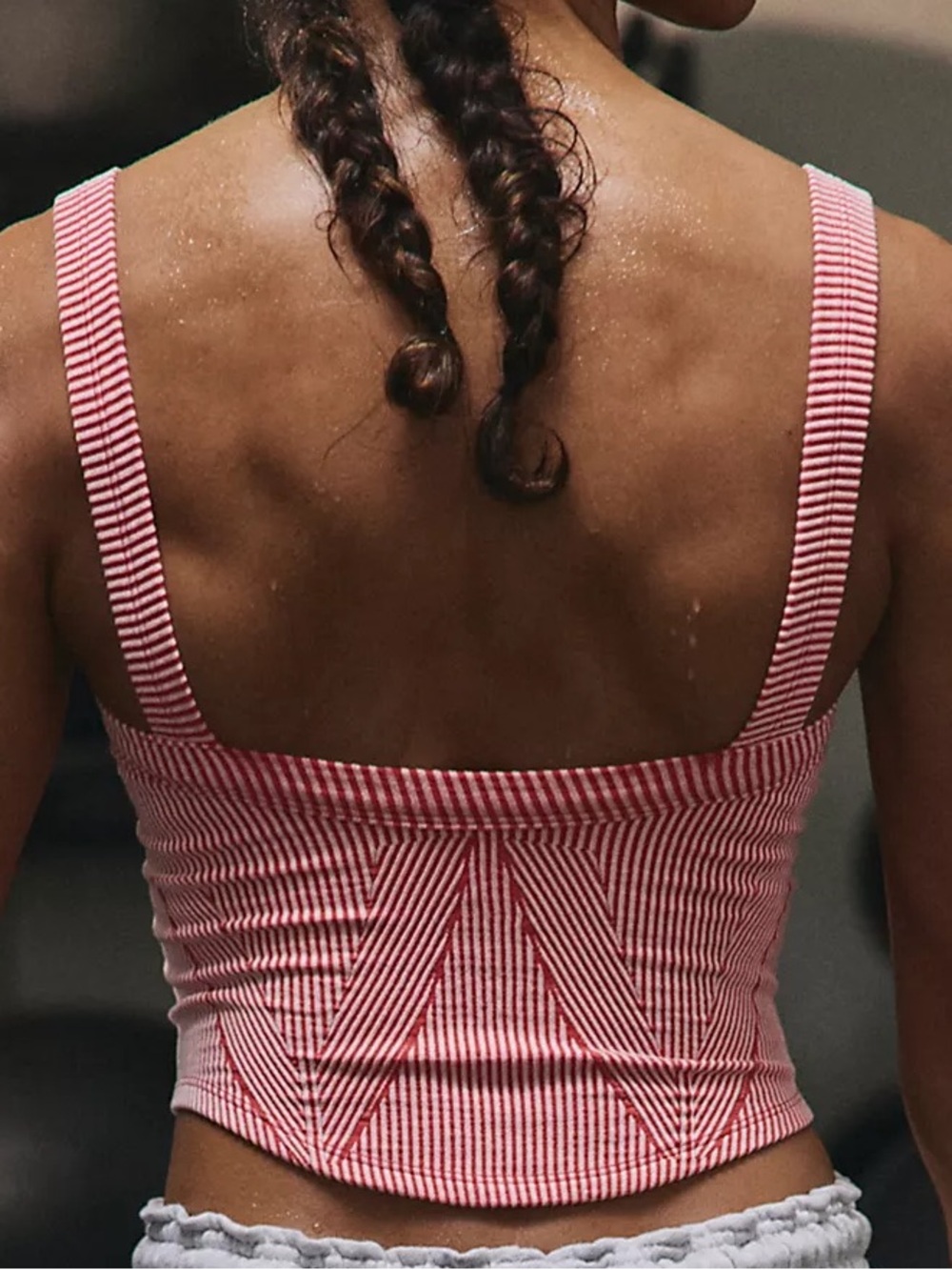 Free People Movement Active Blush Perfectly Plaited Ribbed Cami Tank Top - Picture 3 of 13